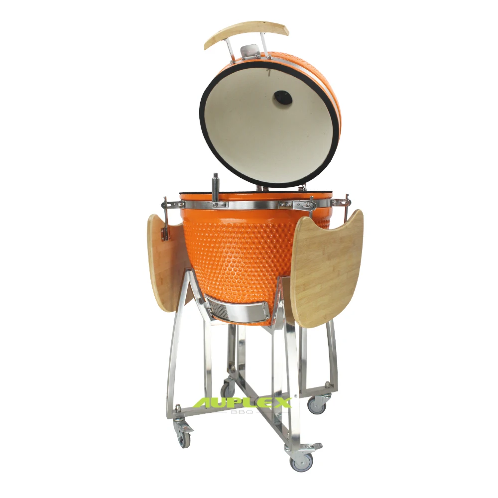 

Auplex Portable Shape Kamado Grill Smoker Black Galvanized Charcoal Kitchen for Travel Camping Parties