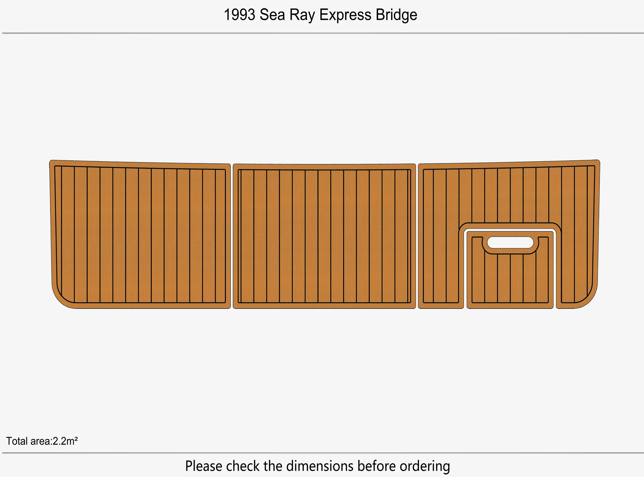 Anti-Skid EVA Faux Teak Self-Adhesive 6mm Boat Decking Pad for 1993 Sea Ray Express Bridge Yacht Cockpit Durable Marine Flooring