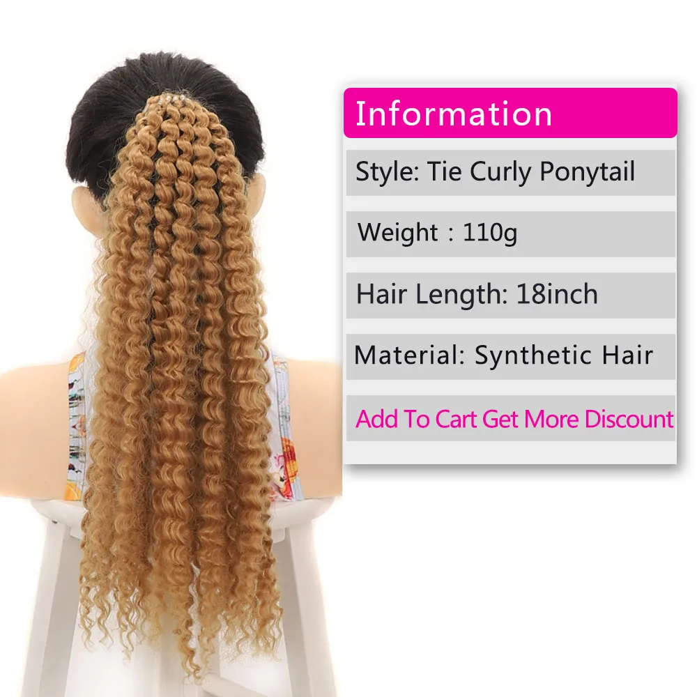 Synthetic Long Curly Braided Ponytail Extensions With DIY Rubber Band Hair Tie Hairpiece For Women Daily Party Use