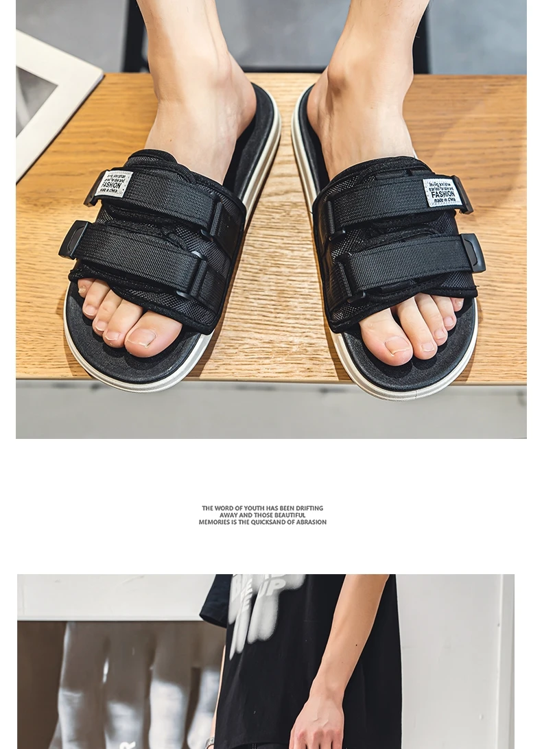 Herren Outdoor-Hausschuhe, für den Innenbereich, lässige Hausschuhe, rutschfest, weicher Boden, Hakenschlaufen-Hausschuhe, modische Strand-Sommersandalen, Flip-Flop – Detail 17