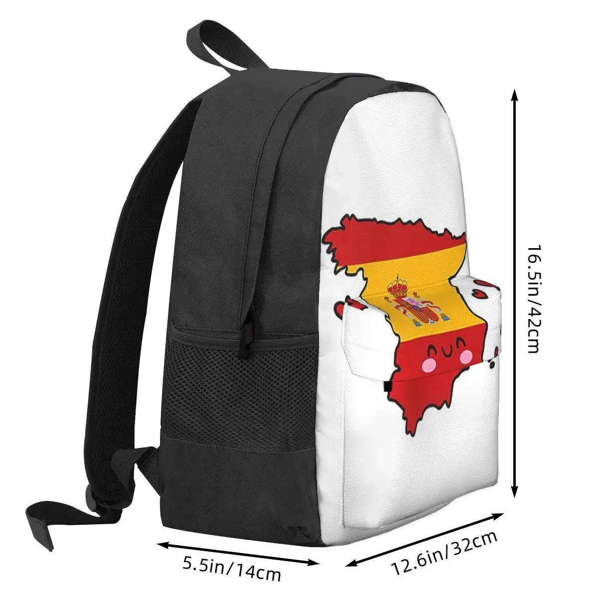 Spain Flag Map Smile With Love Backpack Hot Sale Daypack Large Capacity Children BookBag School Bag Shoulder Bags for Men Women