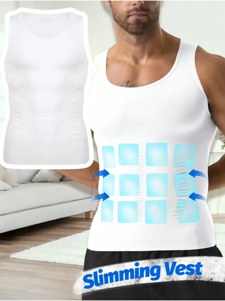 Men's Slimming Compression Tank Top Body Shaper Slimming Undershirts for Tummy Control Fitness And Comfort
