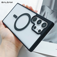 For Magsafe Magnetic Wireless Charge Clear Case for Samsung Galaxy S25 Edge S24 S23 FE S22 Ultra Plus Shockproof Hard Back Cover