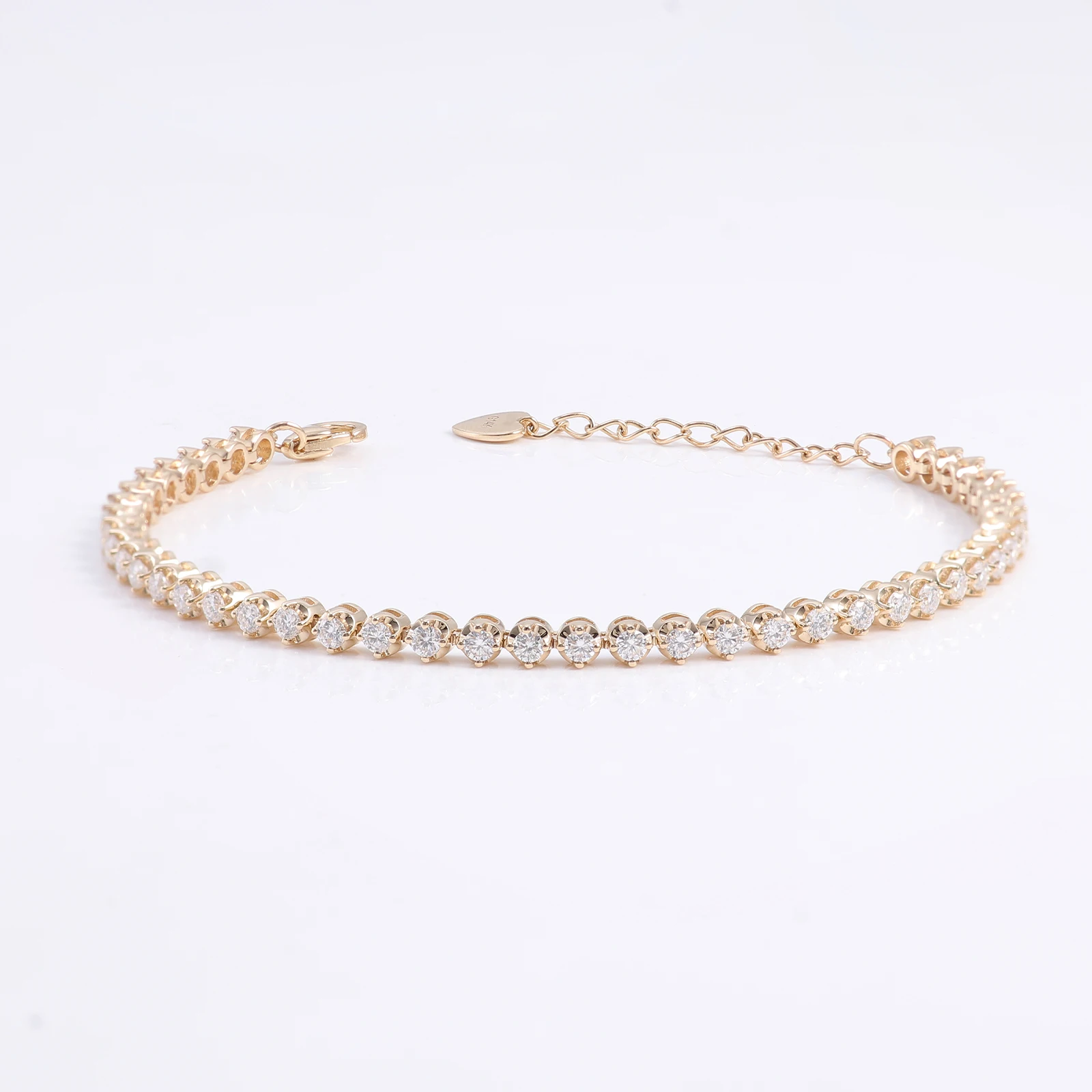 Provence 14K 18K real gold chain Lab Grown Diamond tennis bracelet for women Classic party Wedding Anniversary gifts custom