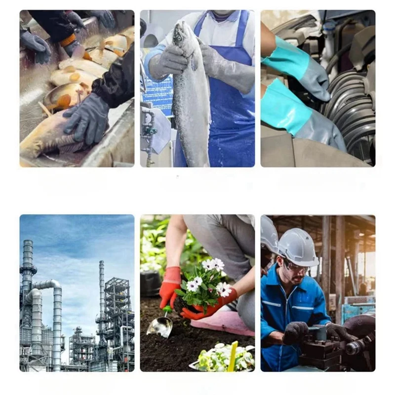 Reusable Heavy Duty Safety Work Gloves Acid Labor Protection Wear-Resistant 2Pcs