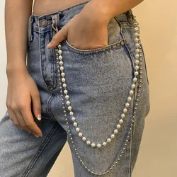 Punk Rock Metal Pants Waist Chain Men Women Key Chain Big Ring Wallet Keychain Jeans Unisex Hip-hop Jewelry Gift