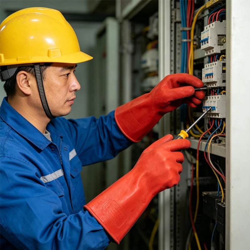 

1 Pair Anti-electricity High Voltage Electrical Insulating Gloves Safety Protective Gloves 12kv High Voltage Insulating Gloves