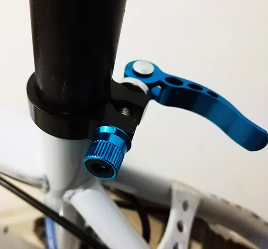 Q198   Bicycle Seat Tube Extension Quick Release Lever Mounted Shelves Without Holes MTB Lengthened QR Paragraph 01