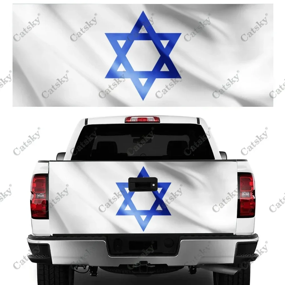 Flag of Israel Print Car Accessories Tail Trunk Protect Vinly Wrap Sticker Hood Decoration Engine Cover for SUV Off-road Pickup