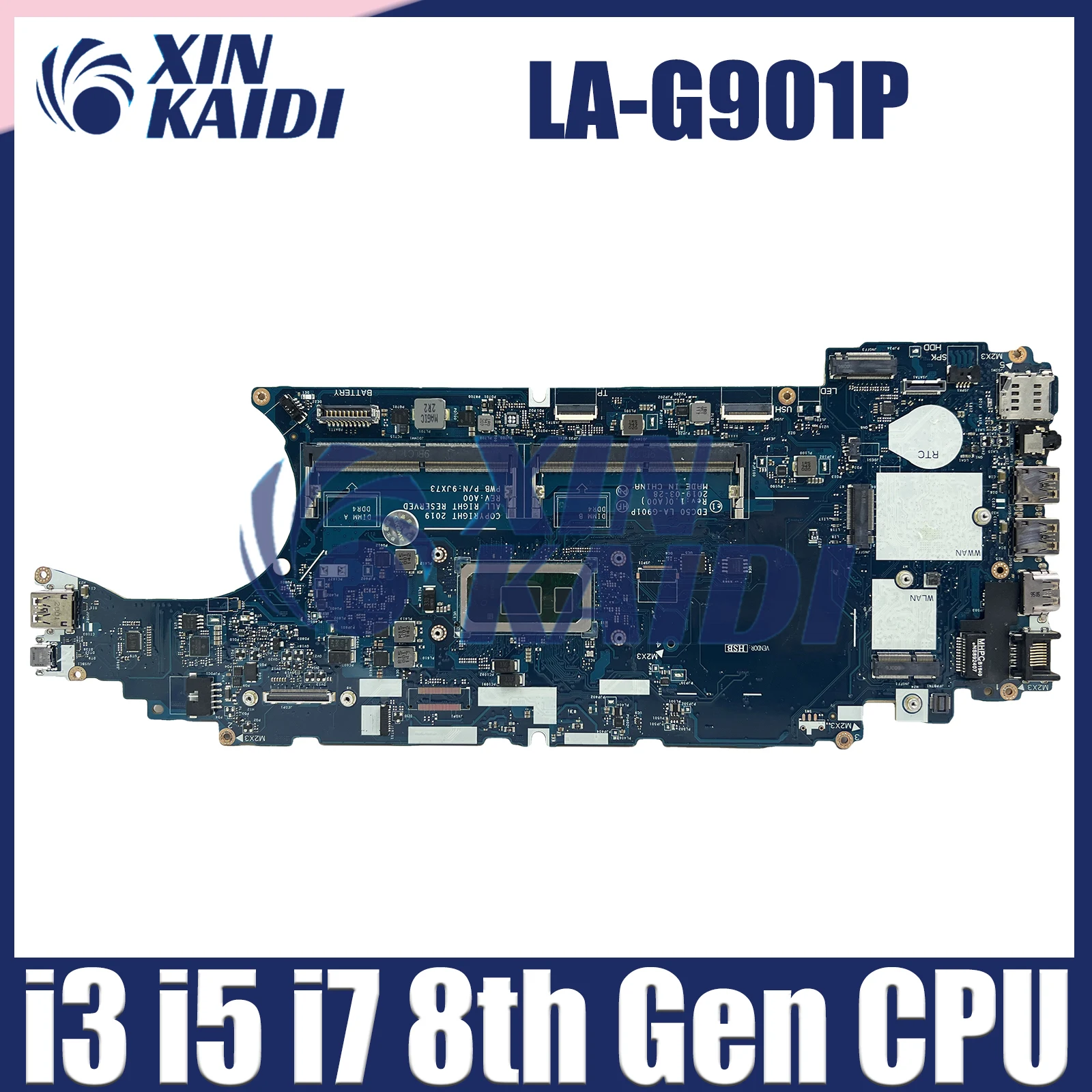 

Laptop Mainboard For DELL Latitude 5510 5500 Laptop 0J16NW 0F25W9 0F9GJ4 LA-G901P Computer Motherboard i3 i5 i7 8th Gen CPU