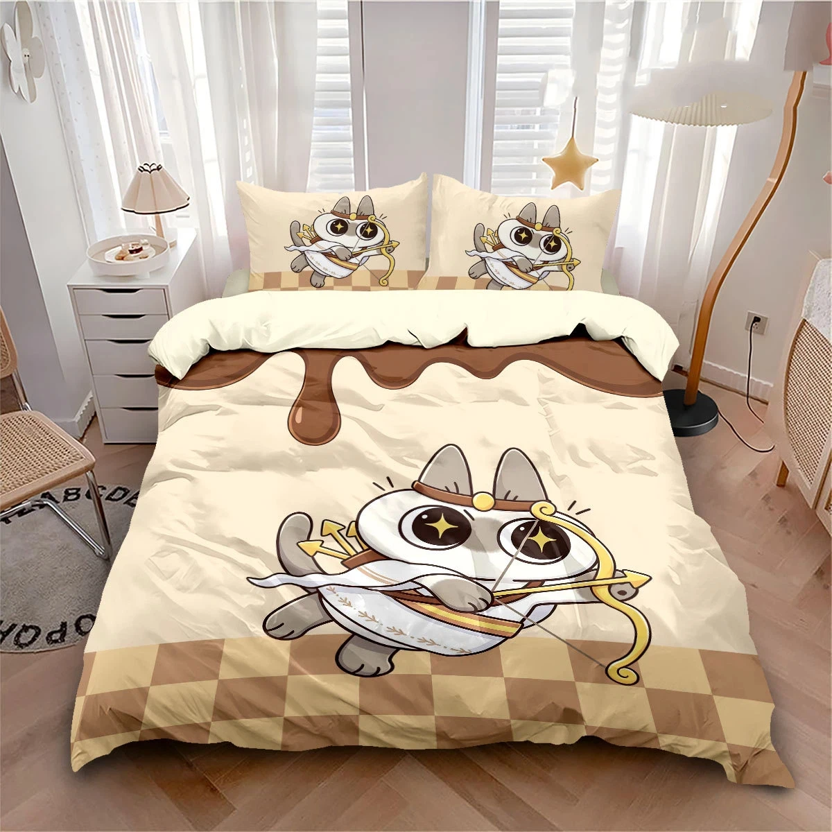 Siamese cat Duvet Cover Pillowcase Siamese cat pattern Bedding Set Adult Bedroom Decoration Single Double Large Size