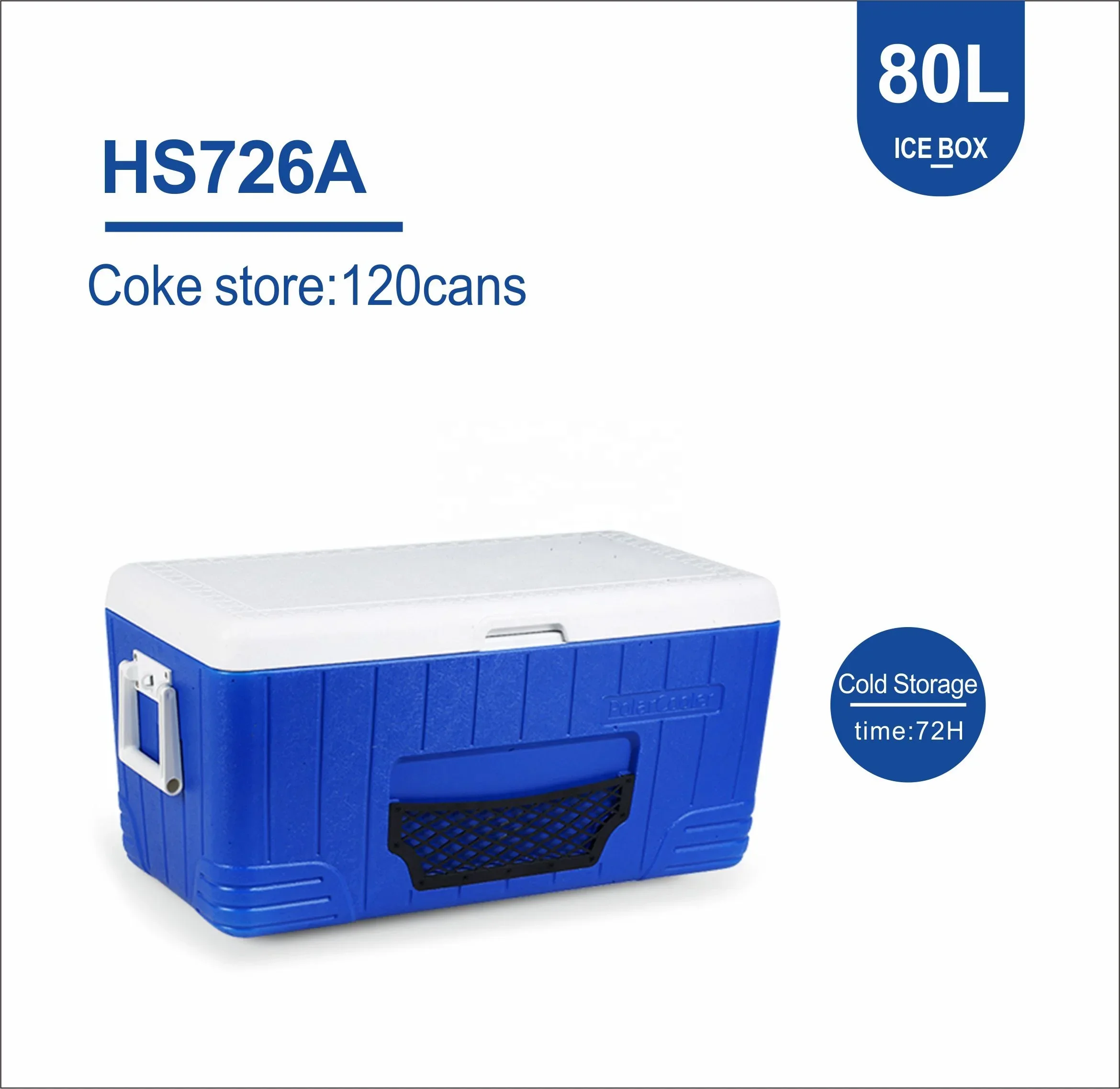 Plastic Ice Box 80 L Factory Directly Sales PU Insulated Ice Cooling Ice Chest Cooler Box for Outdoor Camping