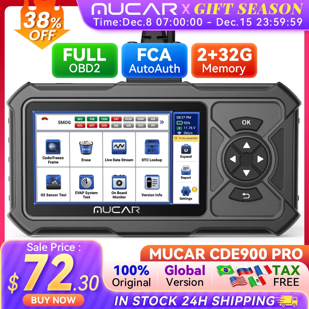 MUCAR CDE900 Pro OBD2 Scanner Auto Car Diagnostic Tools Automotive OBD Scanner Tool Code Reader 5\