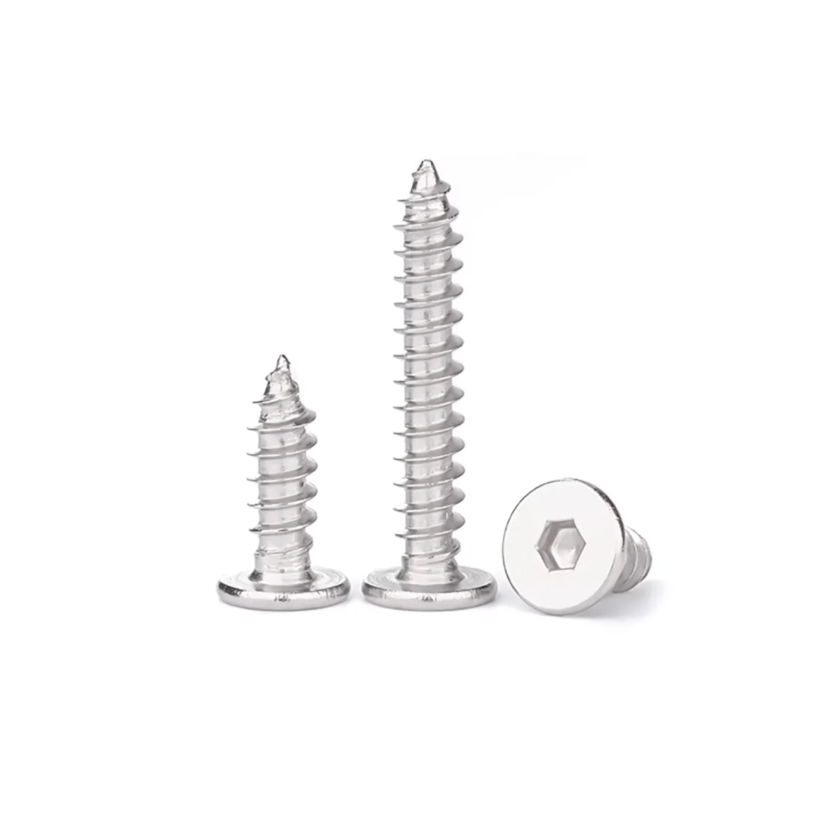 CM 304 Stainless Steel Hex Hexagon Socket Ultra Thin Super Low Flat Head Tapping Screw M2 M2.6 M3 M4 M5 M6