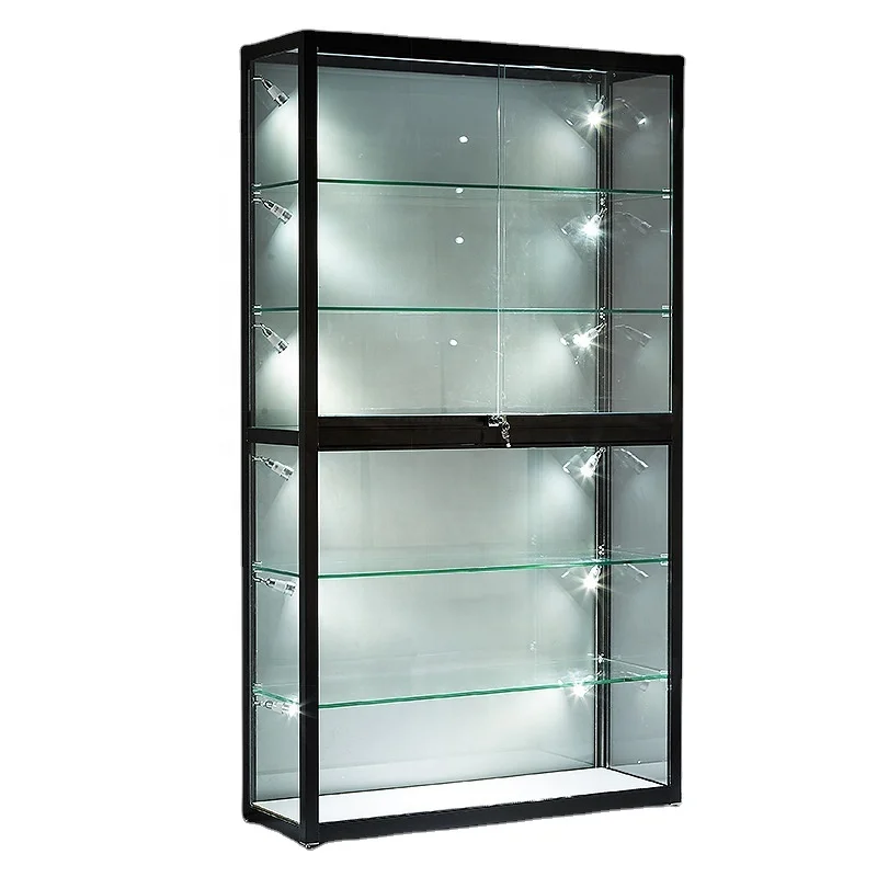 Imagem -05 - Gabinete de Vidro de Varejo com Luz Led Cheap Smoke Shop Display Showcase Peruca Display Showcase Personalizado