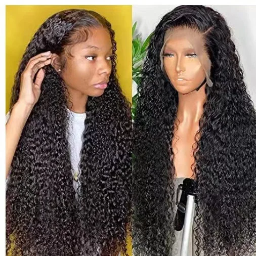 13x4 Afro Kinky Curly 40 Inch Long Lace Front Wig Transparent Glueless Synthetic Wig for Women Premium Realistic Natural Texture