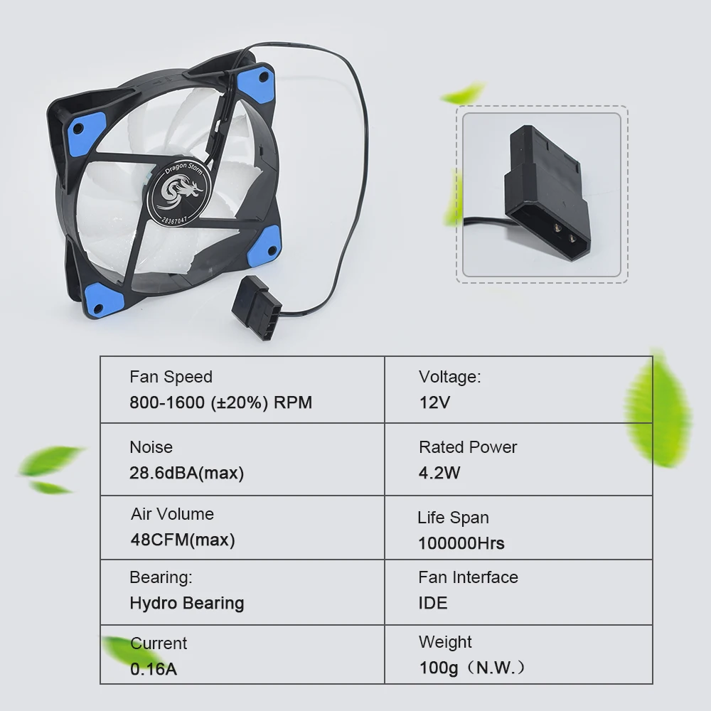 CPU Cooling RGB Silent Fan 120*120*25MM Chassis PC Accessories 120mm Gamer Computer Case 12V image 3
