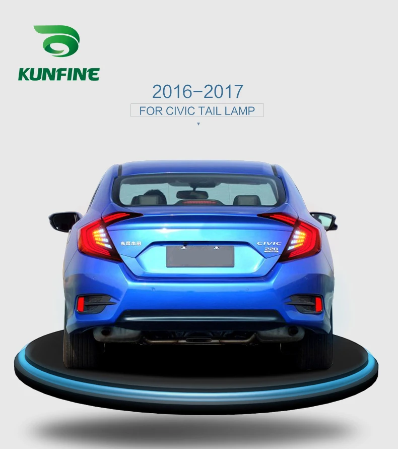 Car Tail Light Assembly For  Honda Civic 2016-2017 Brake Light With Turning Signal Light Car led Tail light