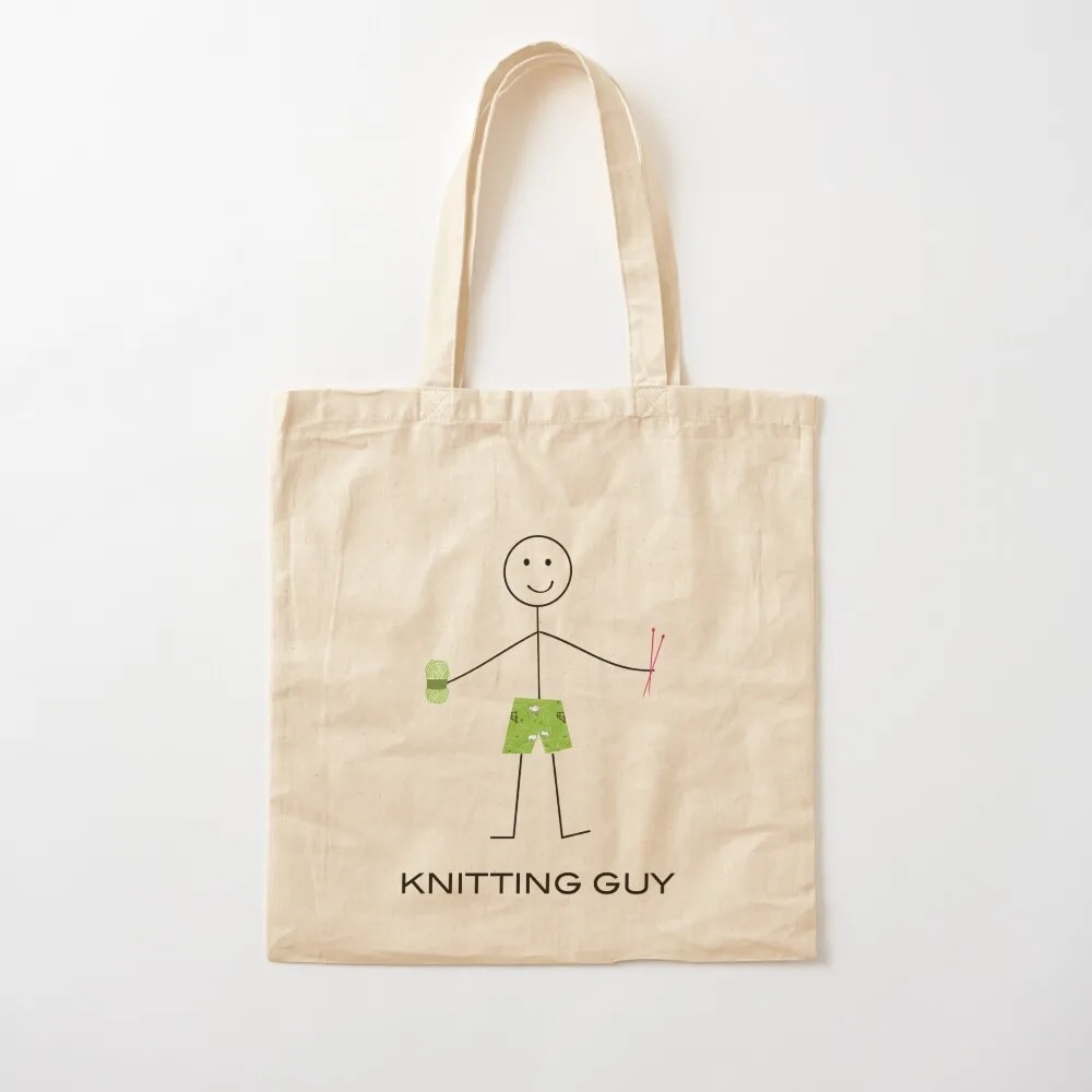 

Funny Mens Knitting Guy Tote Bag