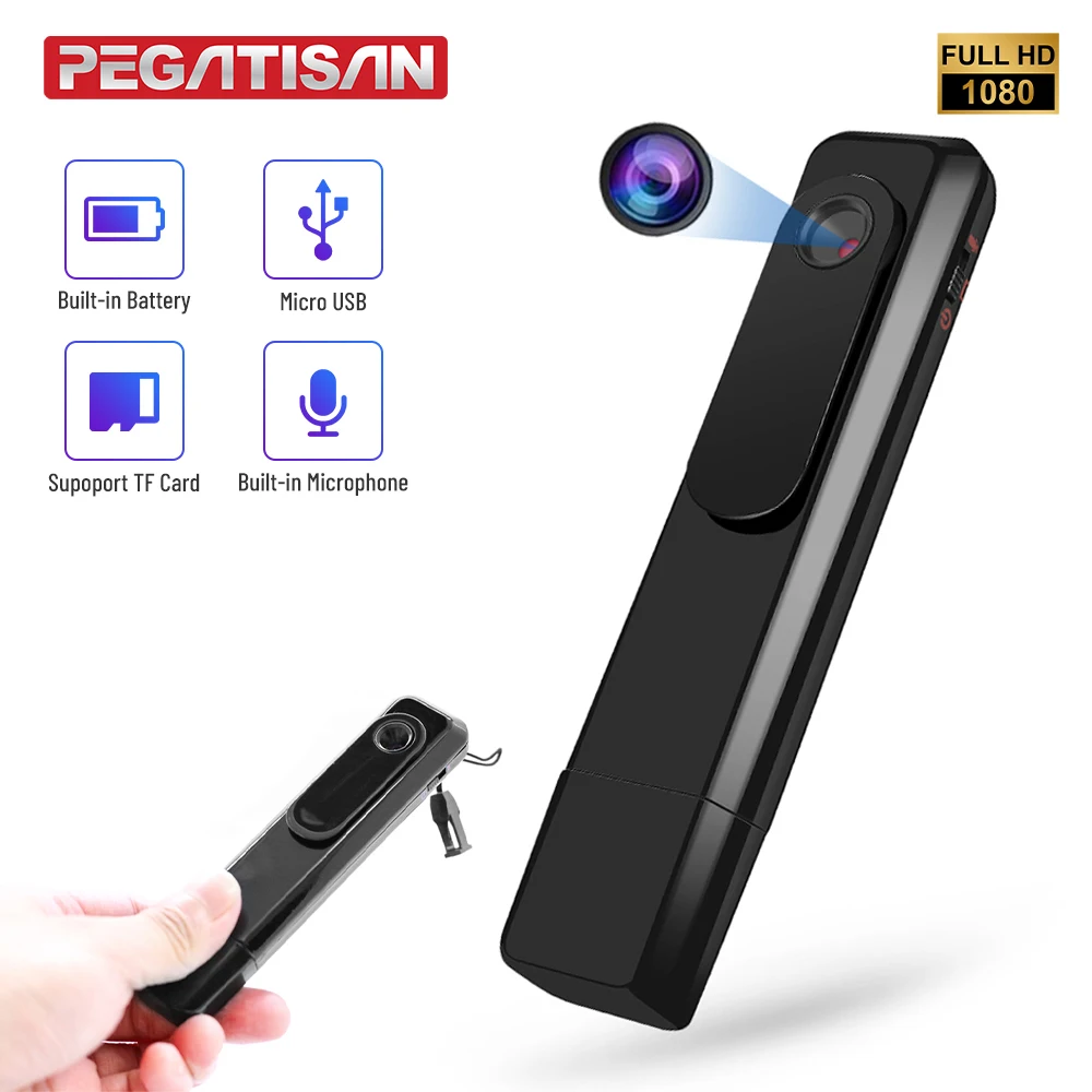 1080P HD Portable Handheld DV Back Clip U Disk Surveillance Camcorders Mini Body Camera Voice Video Recorder