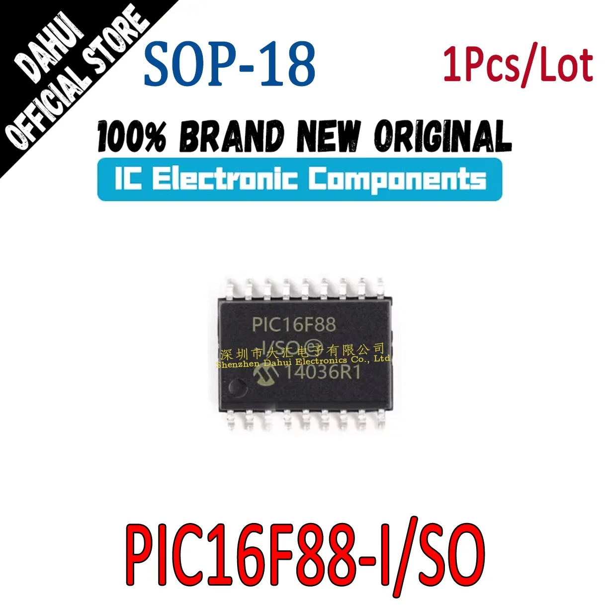 

PIC16F88-I/SO PIC16F88 I SO SOP-18 Microcontroller chip IC Brand New Original In Stock
