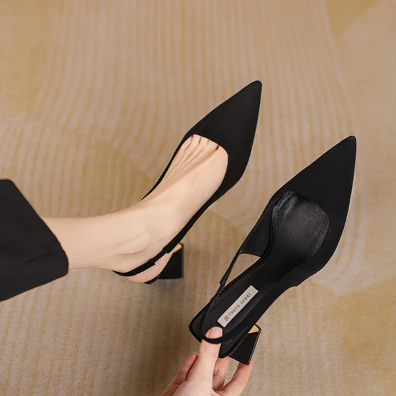 Fashion Classic Women Shoes Simple Versatile Women High Heels New Height Increas Single Shoes Comfort Pointed End Women's Sandal