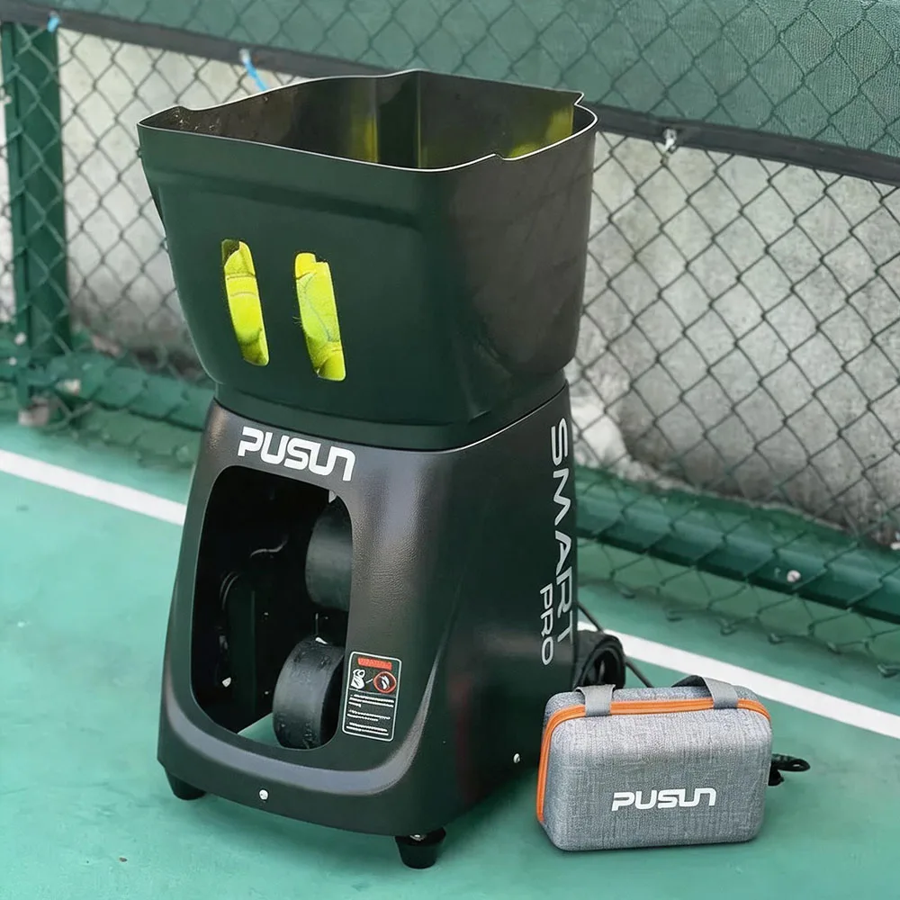Portable Pusun Tennis Padel Ball Machine Multi Drills 100 Balls With APP Control Tennis Robot For Home Court Training