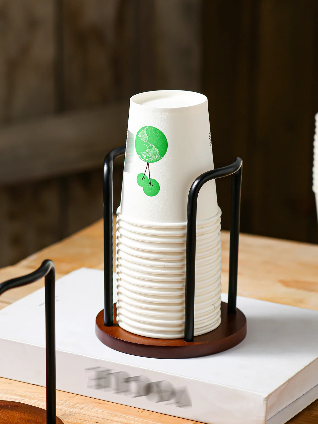 

Natural Desktop Organizer Home Coffee Cup Holder Desktop Paper Paper Cup Holder For Event Party Workplace