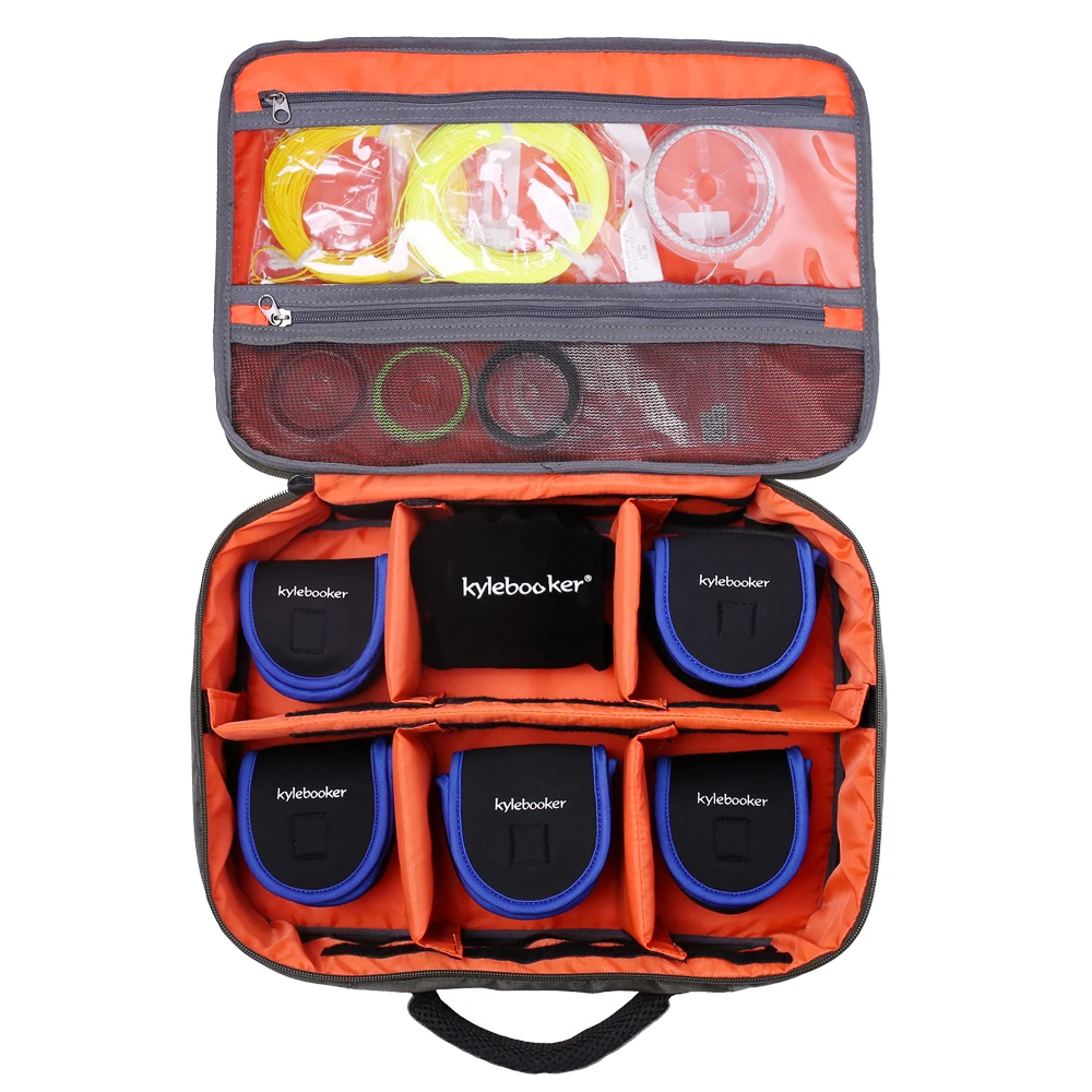 Kylebooker Fishing Reel Gear Bag Portable Fishing Tackle Organizer Storage Bag Reel Case for Spinning Baitcasting Fly Reels