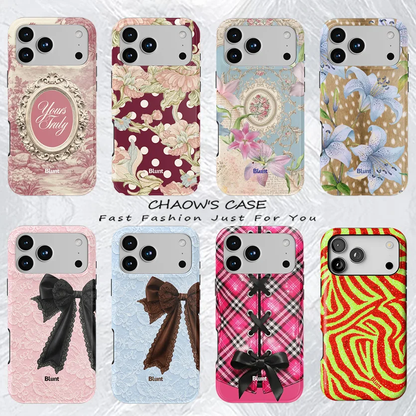 

Korean Vintage Floral & Ornate Frame Phone Case for iPhone 17 17e 16e 16 15 14 13 12 11 Air Pro Max Plus Double-layer Back Cover