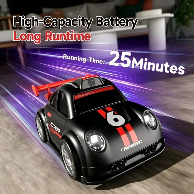 C6 Desktop Mini RC Drift Car HD Camera Photo Video 4‑Ch Screen Remote Demo Follow Escape Mode Adjustable Speed Kids Toy Gift