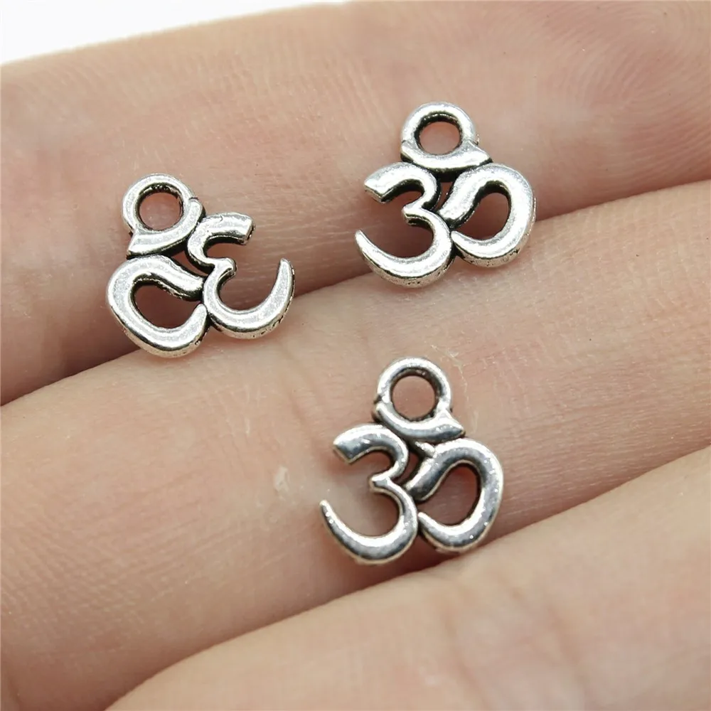 WYSIWYG 40pcs 10x10mm Charms Yoga Om Jewelry Making DIY Handmade Craft For Bracelet Necklace