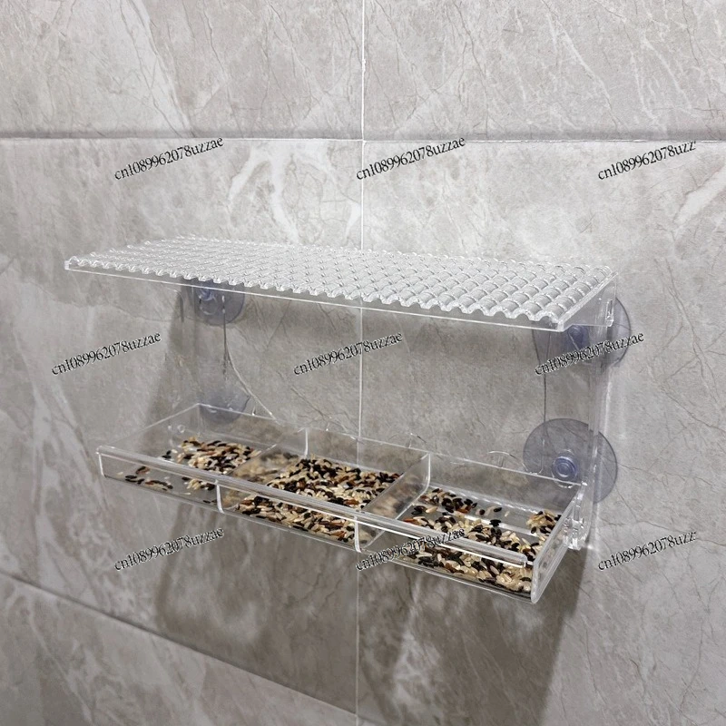Outdoor Window Bird Feeder, Transparent Window Transparent Birdhouse Installation with Strong Suction Cup
