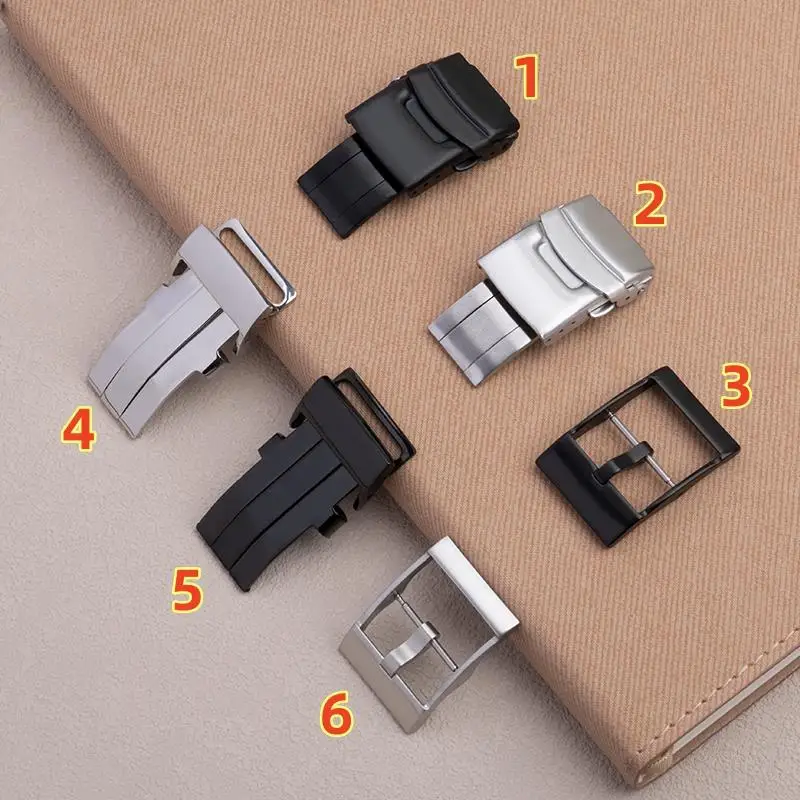 

EIDKGD 18mm 20mm 22mm Stainess Steel Leather Rubber Pin Fold Buckle For Breitling Strap Watchband Clasp Watch Band Accessories