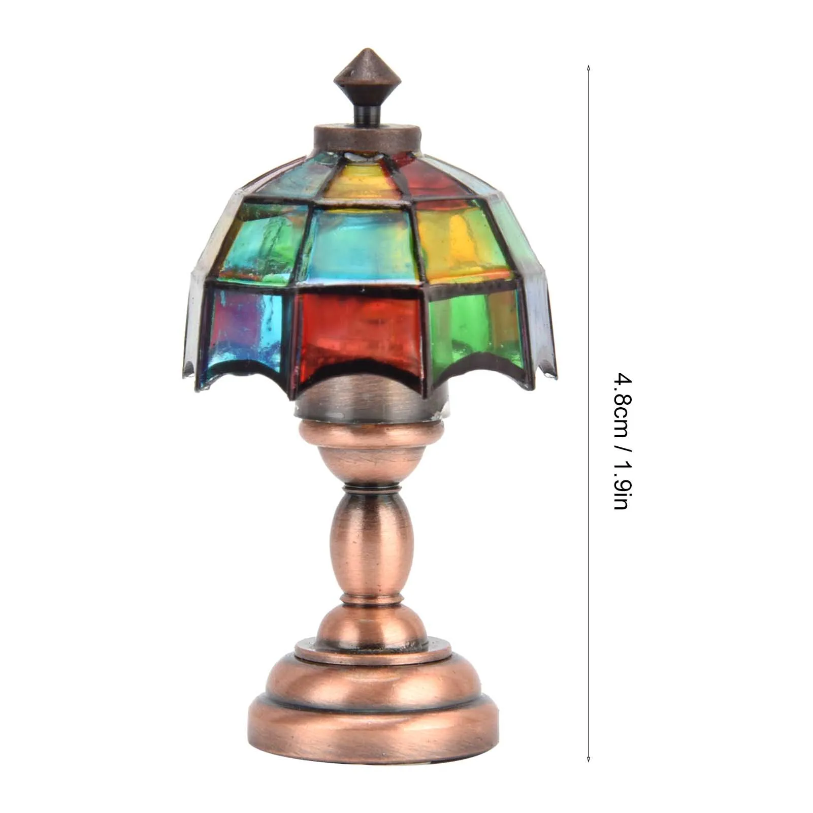 ZK40 1:12 Dollhouse Wireless LED Desk Lamp Miniature Table Lamp with Colorful Lampshade