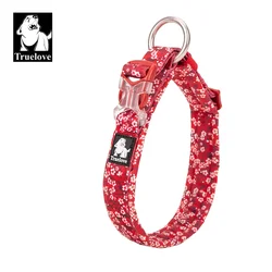Truelove Pet Dog Collar with Three Adjustable Buckle Soft Comfortable Cotton Floral Pattern Resistant to Pull TLC5273
