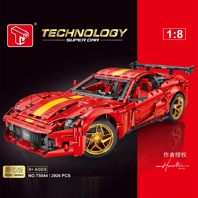 IN STOCK T5044 High Tech Technical RC Sports Car Building Blocks Assembling MOC Racing Bricks Model Kids Toys Holiday Gift Set