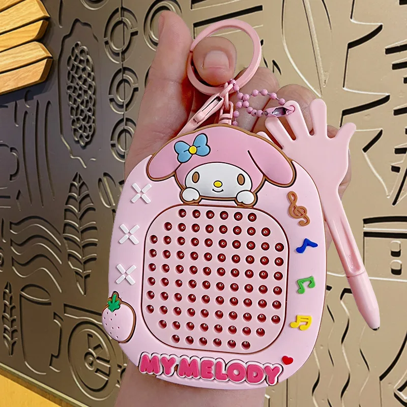 Sanrio Hello Kitty My Melody Decompression Magnetic Steel Ball Drawing Board Cartoon Ball Maze Keychain Bag Pendant Decoration view 5