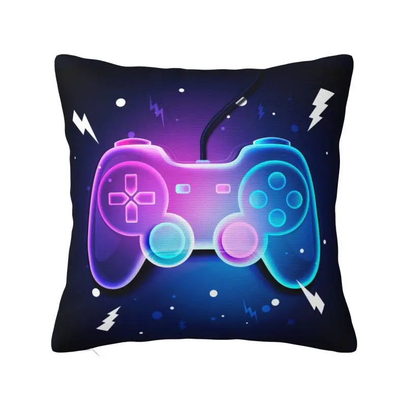 Video Game Gamer Throw Pillow Covers Decoration Geek Gaming Controller Cushions Cover For Sofa Chair Square Polyester Pillowcase
