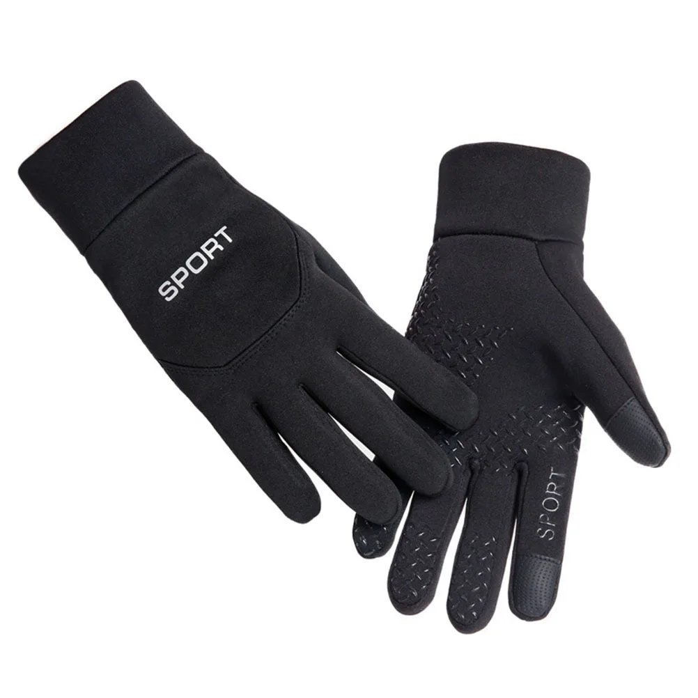 

Black Size Gloves Touch Screen Full Finger Winter Warm Windproof Protective for Sports Lovers Cycling Gloves