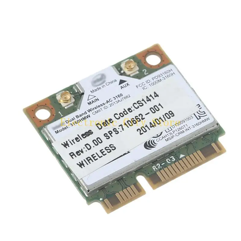 สำหรับ Dual Band Wireless-AC 3160 3160hmw ครึ่ง Mini PCI-E WiFi สำหรับบลูทู ธ WLAN การ์ดสำหรับ 784638-005 HU8D