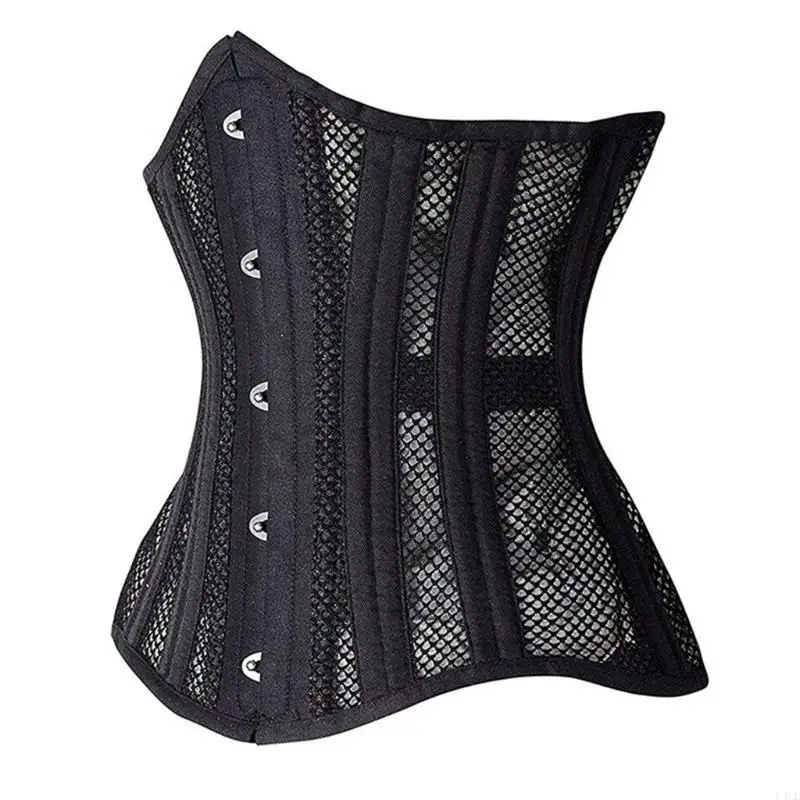 

Женщины U4LE видят сквозь сетку, выпуская Bustier Corset Coneed Overbust Tincer Cincher