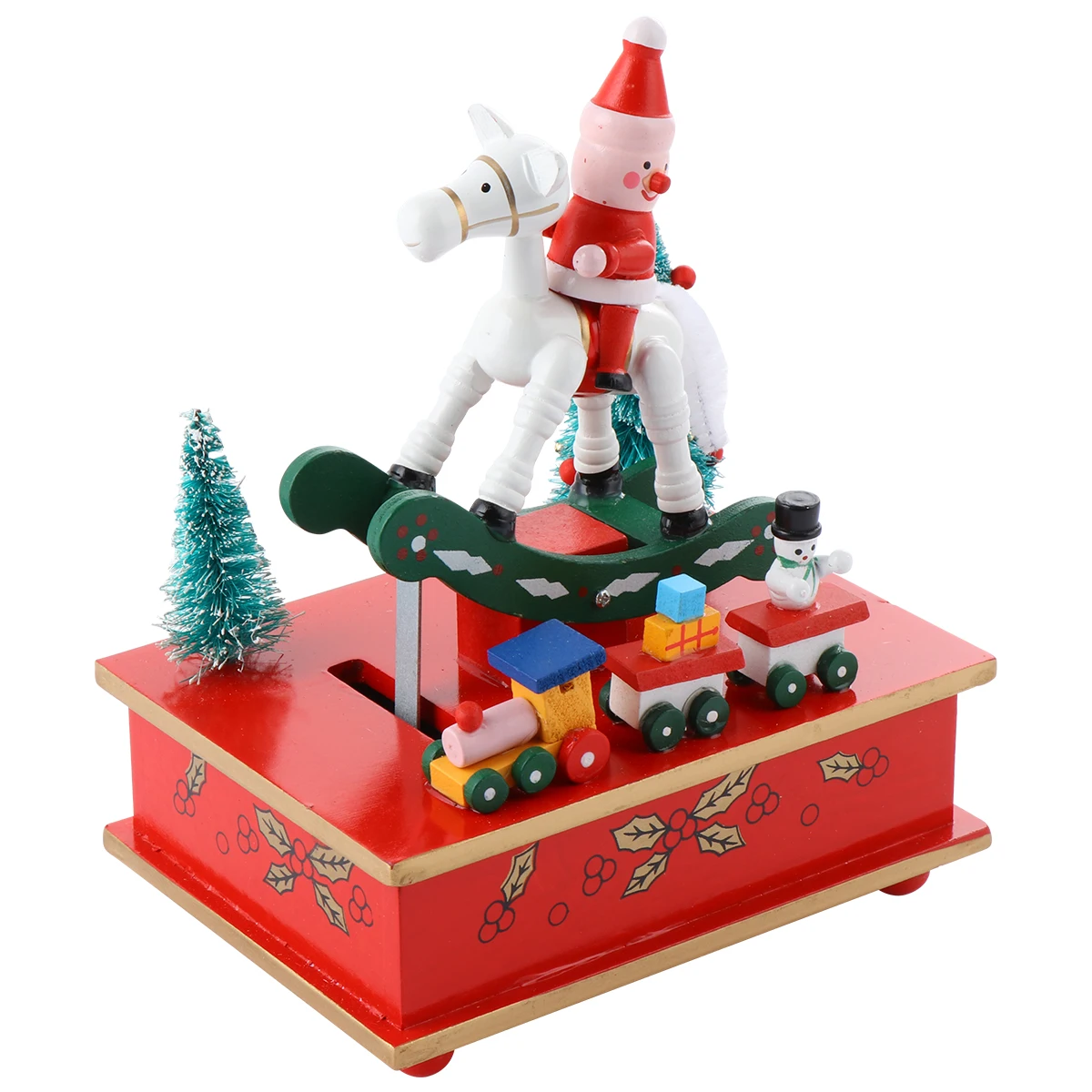 

Wooden Music Box Christmas Decor Child Gift Idea Portable Desk nament Home Bedroom Living Room Study Office Accessories Musical