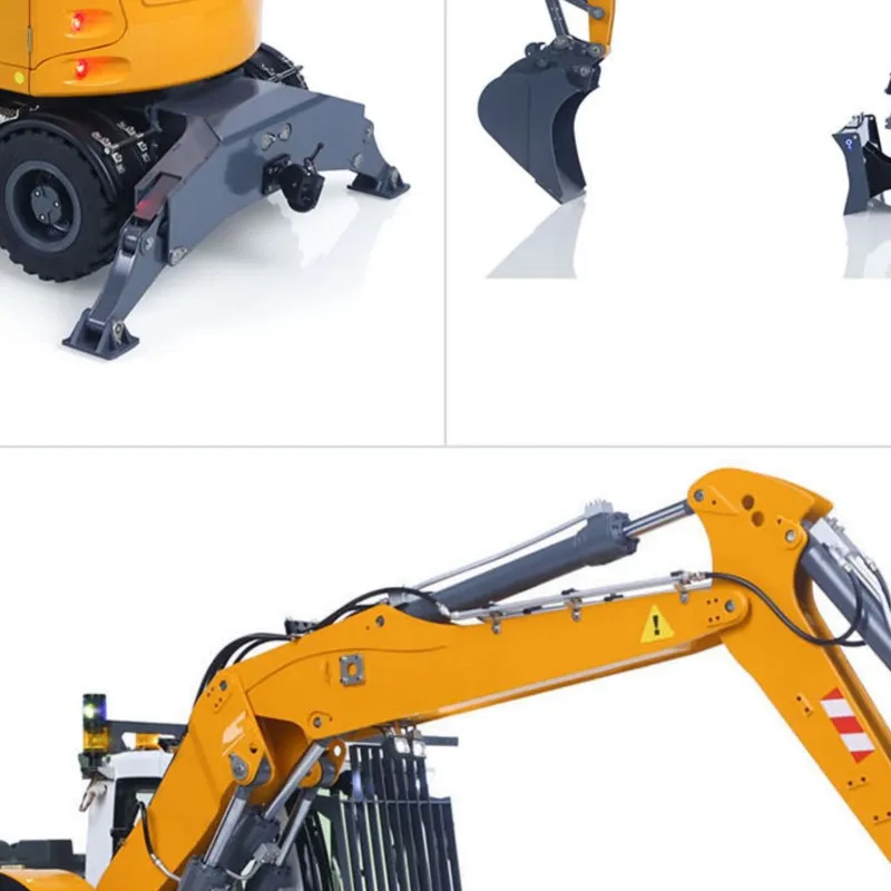 1/14 RC Hydraulic Excavator LR914 8CH Valves 4x4 RTR Wheeled Digger Differential Lock Hobbywing Brushless Motor ESC Sound System
