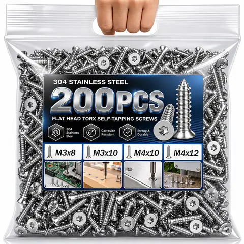 Stainless Steel Torx Screws Flat Countersunk Head Security Self Tapping Wood Screw Hardware Fasteners Metal Woodworking Bolts