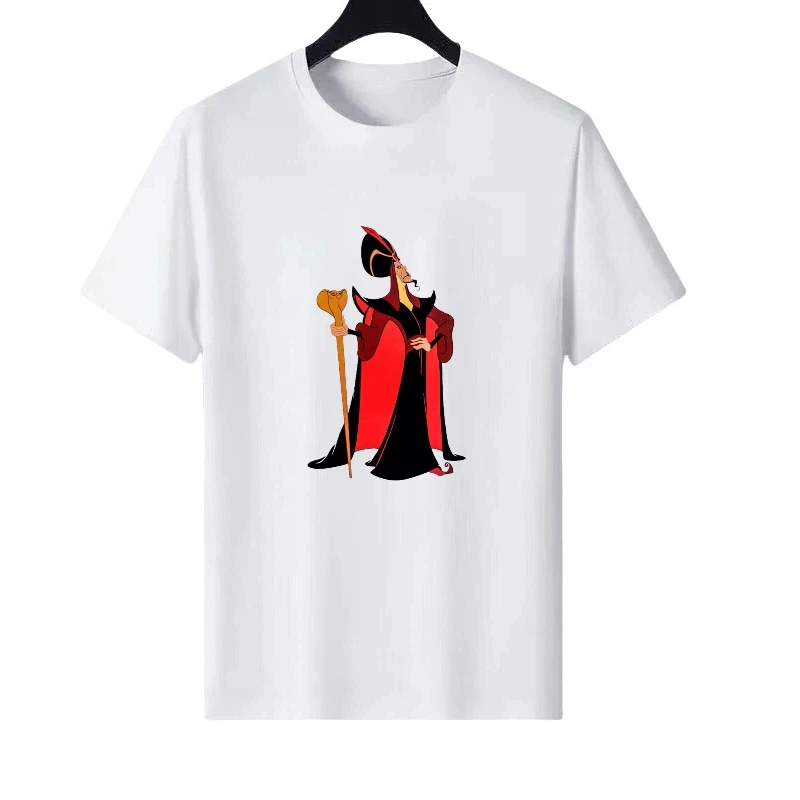Disney Aladdin's Lamp Pattern mujer ropa para padres e hijos ropa de calle Tops señoras barato Y2k Camiseta de manga corta blusas para hombres