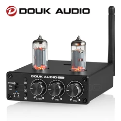 Douk Audio zawór Bluetooth Bluetooth 5.0 przedwzmacniacz rurowy odbiornik Stereo odtwarzacz USB na blat przedwzmacniacz z Treble Bass