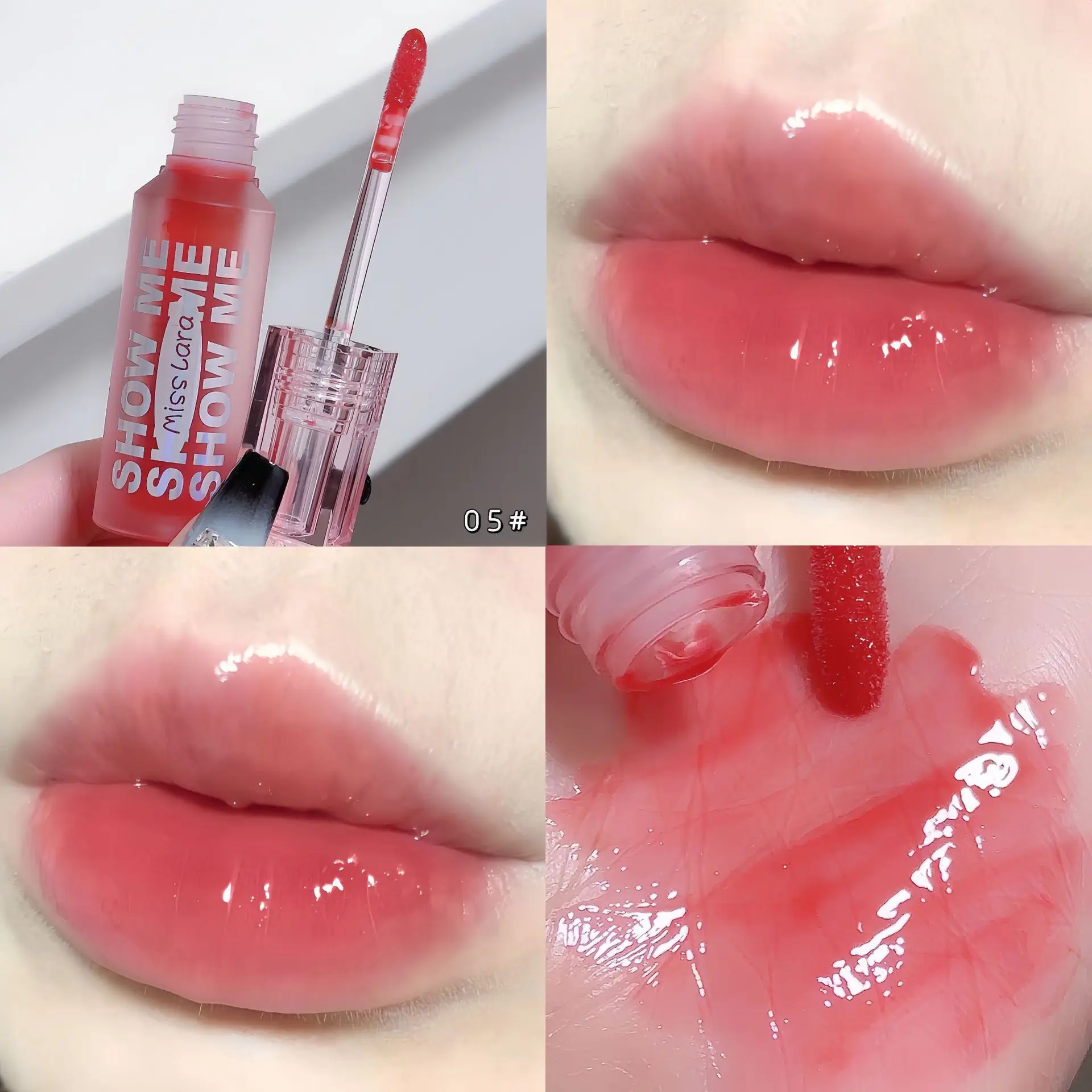 MISS LARA Show Me Cheap Lipstick Mirror Watery Glass Lip Gloss Moisturizes Whitens Atmosphere Pure Girly Lip Gloss Cosmetics Hot