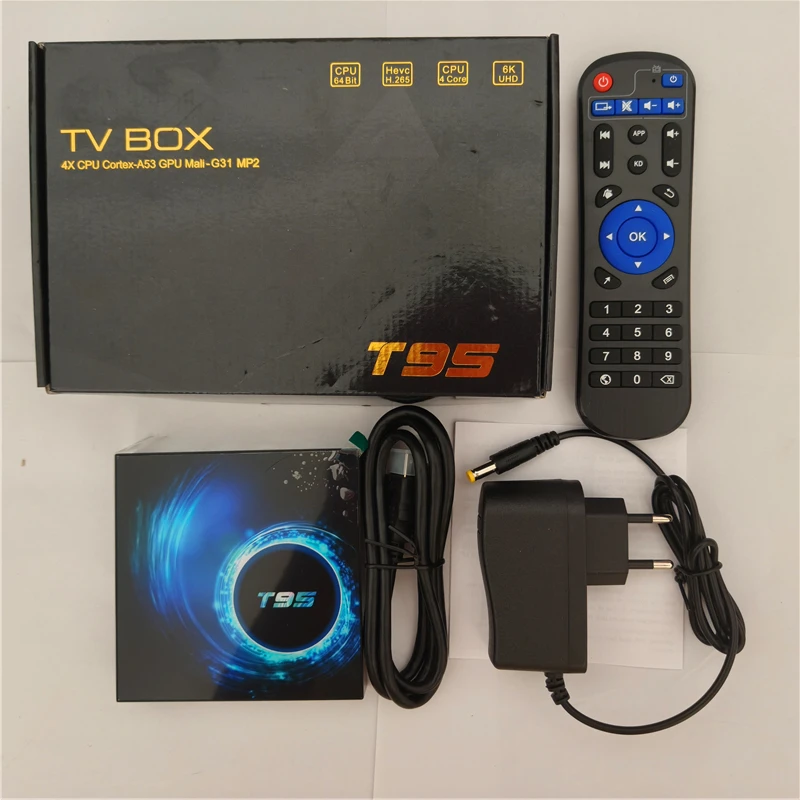 Original T95 Android 10 TV Box Bluetooth 5.0 2.4G & 5G Wifi 128GB