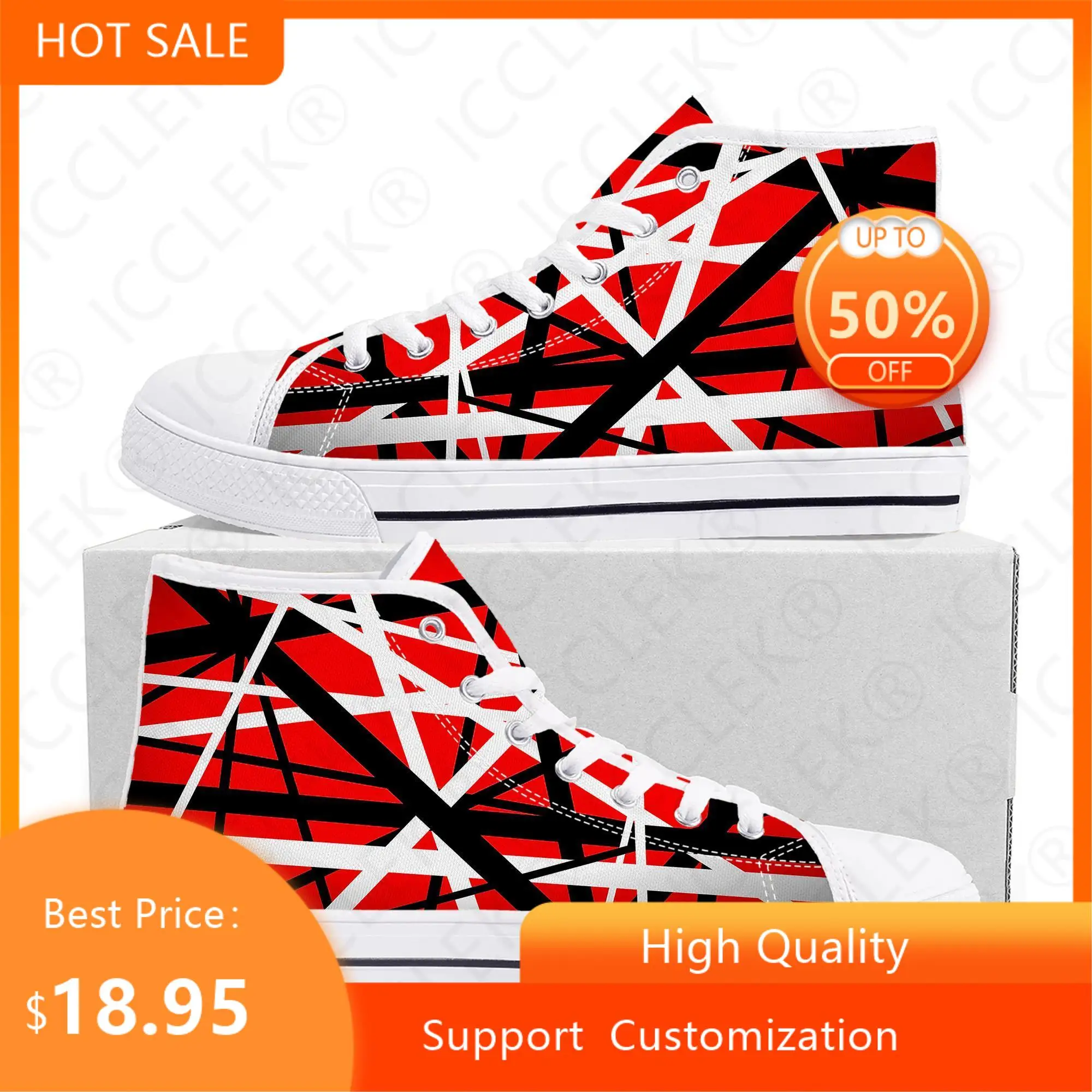 Van Evh 5150 Stripes Halen High Top Sneakers Men Women Teenager High Quality Canvas Sneaker 1984 Casual Couple Shoes Custom Shoe